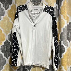 White and Black Spider Design Men's Sweater